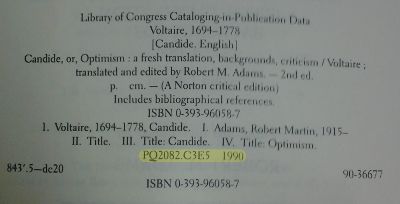 Finding the call number on the copyright page